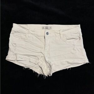 A&F White Distressed Shorts